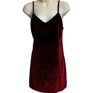 Hollister | Women‘s Small | Burgundy Red Velvet Slip Dress | Adjustable Straps